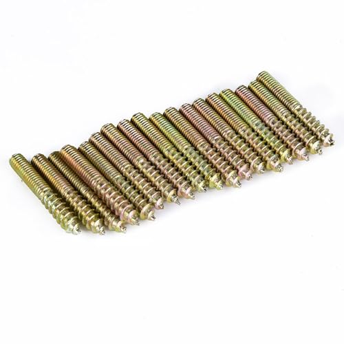 Dübelschraube BiuZi 80Pcs M5 Doppelendschraube Verzinkung Eisen Stockschraube Holzbearbeitung Möbelverbinder von BiuZi