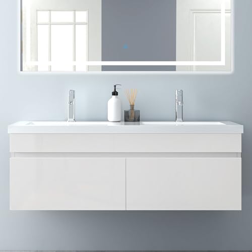 Biubiubath Badezimmer Badmöbel 120cm Mineralguss Waschtisch mit Unterschrank Hängeschrank Hochglanz Weiß Badezimmerschränke Badschrank mit 2 Soft-Close Türen Biubiubath Badezimmer Badmöbel 120cm Mineralguss Waschtisch mit Unterschrank Hängeschrank Hochglanz Weiß Badezimmerschränke Badschrank mit 2 Soft-Close Türen von Biubiubath