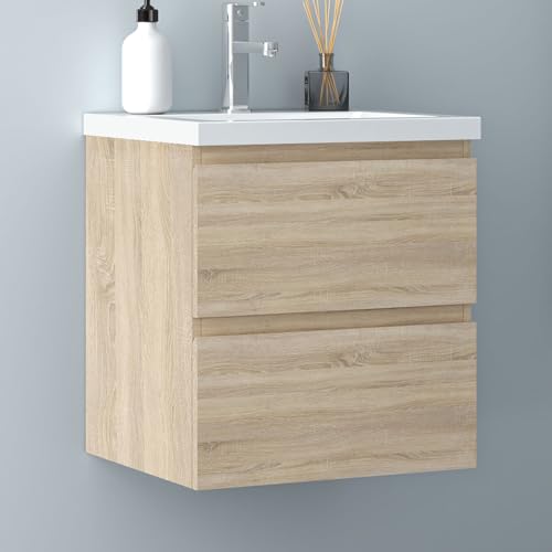 Biubiubath Badezimmermöbel 50cm Keramik Waschtisch mit Unterschrank Badmöbel Set Badezimmerschränke mit 2 Soft-Close Schubladen Eiche Matt Biubiubath Badezimmermöbel 50cm Keramik Waschtisch mit Unterschrank Badmöbel Set Badezimmerschränke mit 2 Soft-Close Schubladen Eiche Matt von Biubiubath