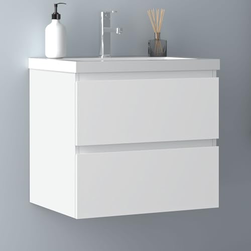 Biubiubath Badezimmermöbel 60cm Dickes Keramik Waschtisch mit Unterschrank Badmöbel Set Badezimmerschränke mit 2 Soft-Close Schubladen Weiß Matt Biubiubath Badezimmermöbel 60cm Dickes Keramik Waschtisch mit Unterschrank Badmöbel Set Badezimmerschränke mit 2 Soft-Close Schubladen Weiß Matt von Biubiubath