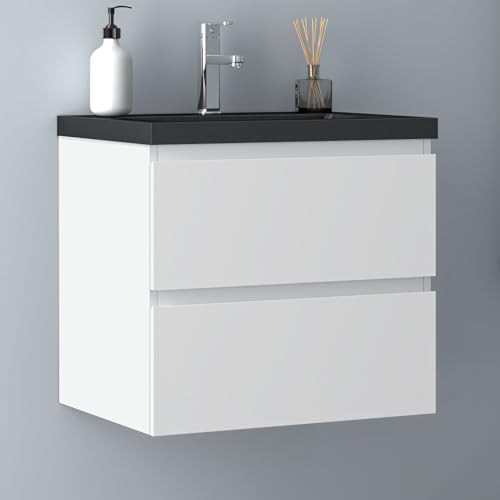 Biubiubath Badezimmermöbel 60cm Schwarz Mineralguss Waschtisch mit Unterschrank Badmöbel Set Badezimmerschränke mit 2 Soft-Close Schubladen Weiß Matt Biubiubath Badezimmermöbel 60cm Schwarz Mineralguss Waschtisch mit Unterschrank Badmöbel Set Badezimmerschränke mit 2 Soft-Close Schubladen Weiß Matt von Biubiubath