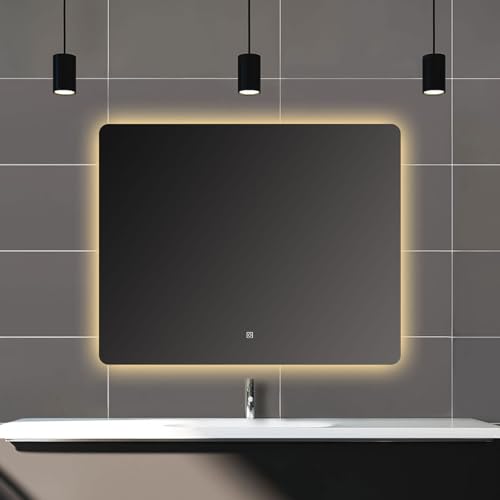 Biubiubath LED Badspiegel 100x80cm Wand/Touchschalter Anti-Beschlag 3 Lichfarbe+Dimmbar Badspiegel mit Beleuchtung Badezimmerspiegel Lichtspiegel IP44 Biubiubath LED Badspiegel 100x80cm Wand/Touchschalter Anti-Beschlag 3 Lichfarbe+Dimmbar Badspiegel mit Beleuchtung Badezimmerspiegel Lichtspiegel IP44 von Biubiubath