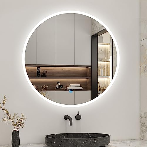 Biubiubath LED Badspiegel Rund 70cm, Runder Wandspiegel mit Touch-Schalter Beschlagfrei Kaltweiß IP44 Biubiubath LED Badspiegel Rund 70cm, Runder Wandspiegel mit Touch-Schalter Beschlagfrei Kaltweiß IP44 von Biubiubath