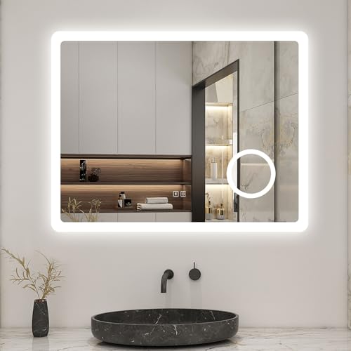 Biubiubath LED Wandspiegel mit Steckdose 100x60cm Bluetooth Beschlagfrei 3 Lichfarbe+Dimmbar Badspiegel mit 3-Fach Vergrößerung Schminkspiegel IP44 Biubiubath LED Wandspiegel mit Steckdose 100x60cm Bluetooth Beschlagfrei 3 Lichfarbe+Dimmbar Badspiegel mit 3-Fach Vergrößerung Schminkspiegel IP44 von Biubiubath