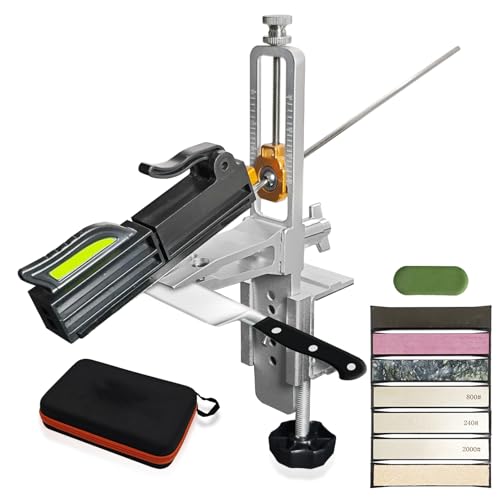 Messerschärfer Profi Einstellbar 15–30° Präzisions Winkel Messerschärfsystem Sicher Und Bequem Knife Sharpener Küchenchef-Messerschärfer Set Mit 6 Schleifsteine Innen Außenbereich，Küche Camping von Biudxbo