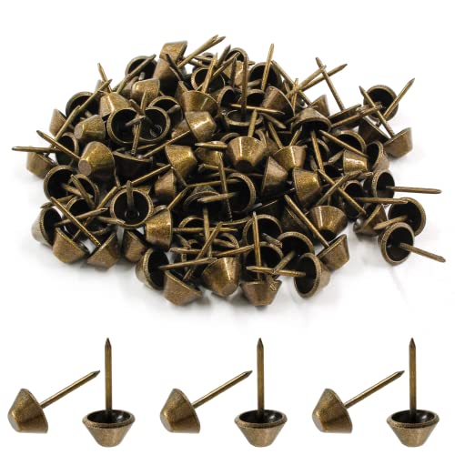 Bivethoi 120 Stück Bronze-Polsternägel, 1,2 cm Durchmesser, antike Metall-Reißnägel, Möbelnägel für Heimdekoration, DIY-Projekte (Pilzform) von Bivethoi