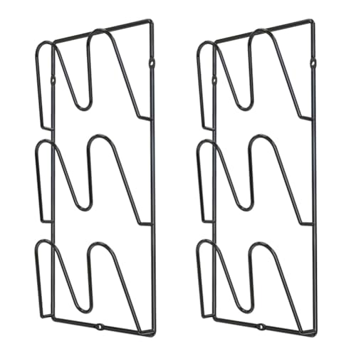 Biwwubik 2er-Pack Topfdeckelhalter für Küchenschränke – An der Wand oder An der Tür Montierter Deckel-Organizer Aus Schwarzem Metall von Biwwubik