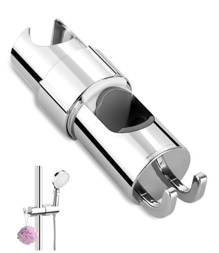 Bixury Duschbrause Halterung Duschhalterung Duschkopfhalter, 16-27 mm Verstellbar Handbrause Halterung, 360° Drehbar Duschkopf Halter Universal Brausehalter, ABS Verchromt Halterung Duschkopf von Bixury