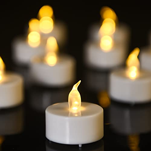 Biyanuo LED Teelichter,100 Stück LED Kerzen CR2032 Batterie betrieben Kerzen flammenlose Teelicht,Weihnachten Hochzeit oder anderen Gelegenheiten weit verbreitet sein(warmes Gelb) von Biyanuo