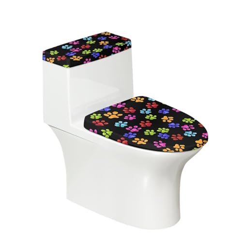 Biyejit Paw WC-Deckelbezug und WC-Tank-Abdeckungs-Set, waschbar, WC-Tankschutz mit elastischem Rand, Badezimmer-Essentials, universelle Dekoration für Zuhause, Hotel Biyejit Paw WC-Deckelbezug und WC-Tank-Abdeckungs-Set, waschbar, WC-Tankschutz mit elastischem Rand, Badezimmer-Essentials, universelle Dekoration für Zuhause, Hotel von Biyejit