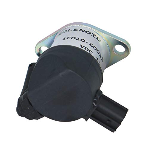 Biyouparts 1C010-60017 1C010-60010 1C010-60013 12 V Kraftstoffabschalt-Magnetspule, kompatibel mit Kubota-Motor V3300 V3300-DI Traktor M105S Bagger KX080-3, kompatibel mit Mustang Kompaktlader MT von Biyouparts