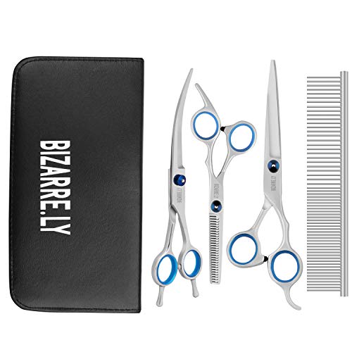 Bizzarre.ly Professionelles Hundepflege Set – Hundeschere Fellschere für Hunde und Haustiere Pflegeset – Beinhaltet Fellschere, Effilierschere & Schere Gebogen und Hundekamm – Katzen&Hunde Pflege Set Bizzarre.ly Professionelles Hundepflege Set – Hundeschere Fellschere für Hunde und Haustiere Pflegeset – Beinhaltet Fellschere, Effilierschere & Schere Gebogen und Hundekamm – Katzen&Hunde Pflege Set von BIZARRE.LY