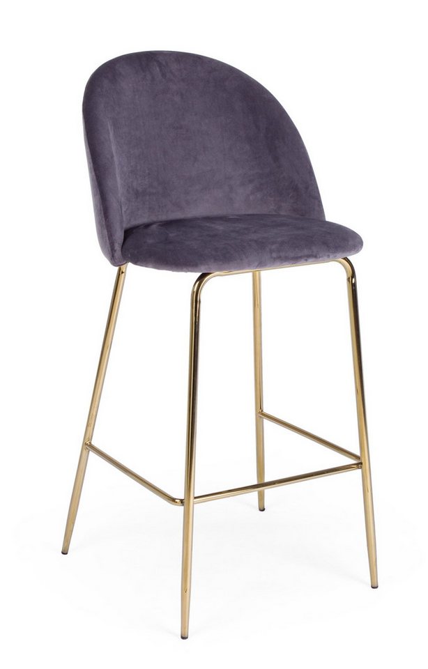 Bizzotto Barhocker Carry 2er-Set aus Samt, Dunkelgrau von Bizzotto