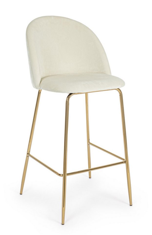 Bizzotto Barhocker Carry 2er-Set aus Samt, Weiß Bizzotto Barhocker Carry 2er-Set aus Samt, Weiß von Bizzotto