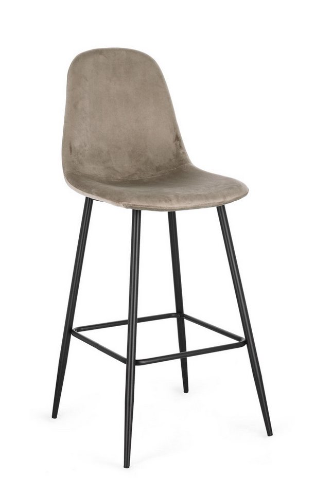 Bizzotto Barhocker New Irelia 2er- Set aus Samt, Taupe von Bizzotto