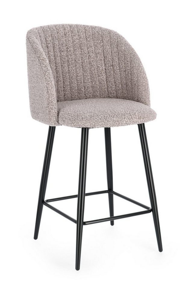 Bizzotto Barhocker Queen 2er-Set aus Boucle-Stoff, Braun von Bizzotto