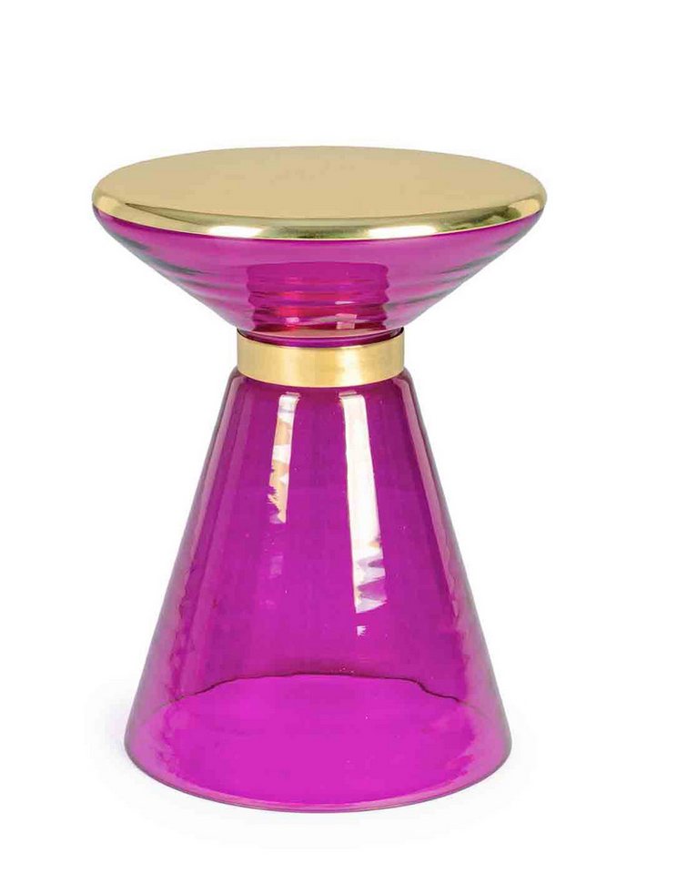 Bizzotto Beistelltisch Meriel aus Glas, Rosa von Bizzotto