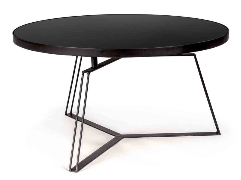 Bizzotto Beistelltisch Zaira aus Stahl mit Glasplatte, Ø 70 cm von Bizzotto