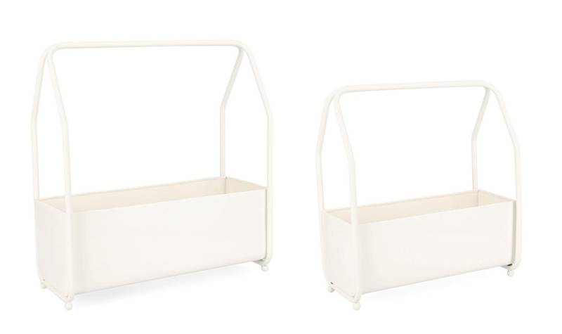 Bizzotto Blumenkasten Keyra 2er-Set aus Metall, Weiß von Bizzotto