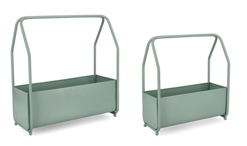 Bizzotto Blumenkasten Keyra 2er-Set aus Metall, Salbei von Bizzotto