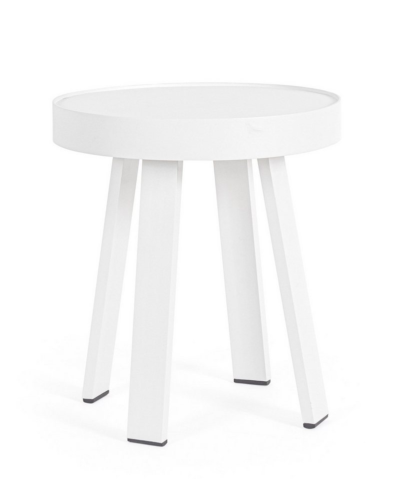 Bizzotto Couchtisch Spyro aus Aluminium Ø 41 cm, Weiß von Bizzotto