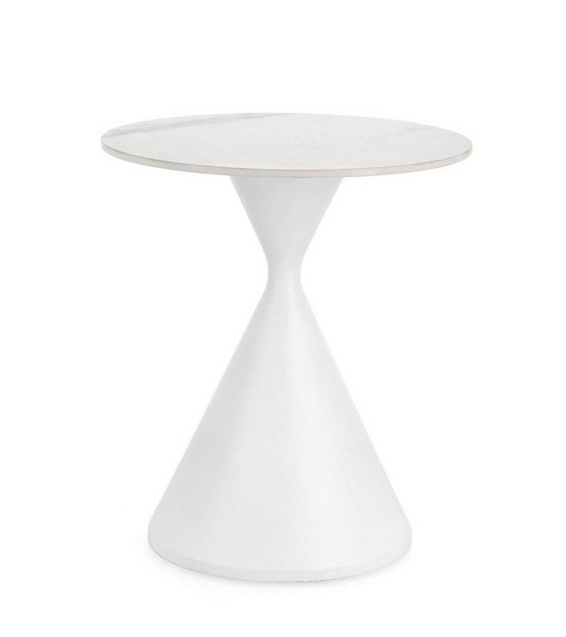 Bizzotto Couchtisch Joona in Marmor-Optik Ø 50 cm, Weiß, Moderner Stil von Bizzotto