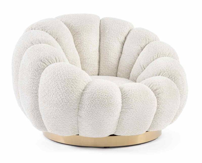 Bizzotto Drehsessel Florel aus Boucle-Stoff, Natur, Der Sessel ist drehbar (360) von Bizzotto
