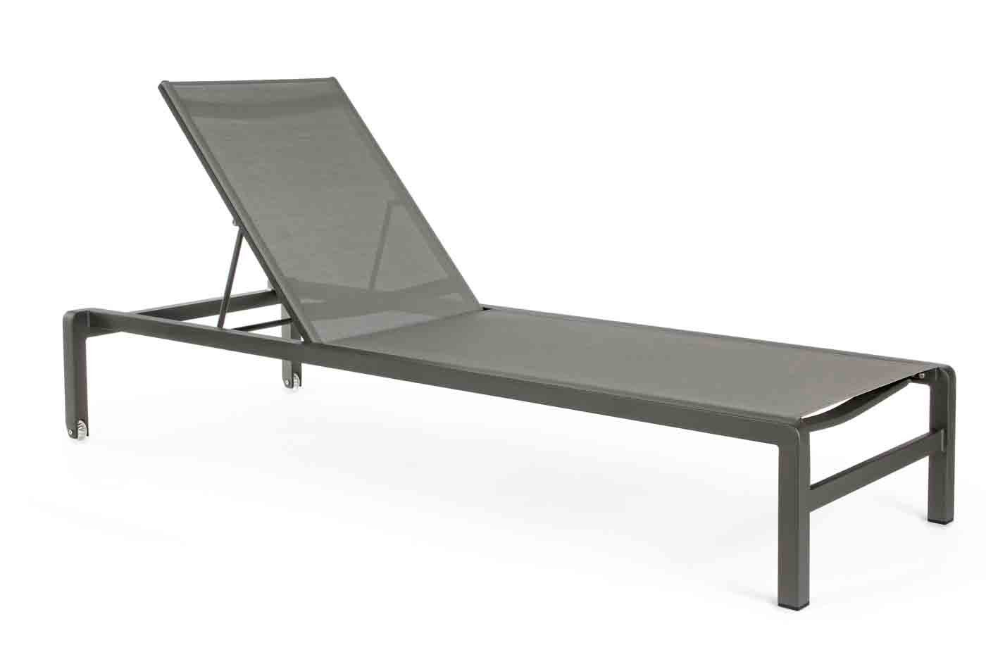 Bizzotto Gartenliege Konnor 2er-Set Aluminium, Anthrazit, verstellbare Rückenlehne (6 Positionen) & Rollen von Bizzotto