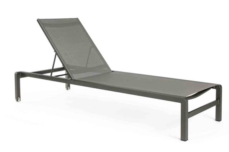 Bizzotto Gartenliege Konnor 2er-Set Aluminium, Anthrazit, verstellbare Rückenlehne (6 Positionen) & Rollen von Bizzotto