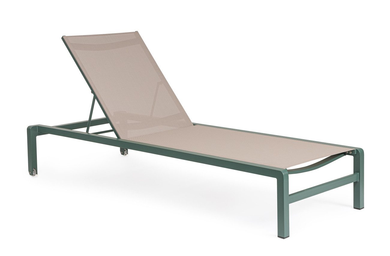 Bizzotto Gartenliege Konnor 2er-Set Aluminium, Balsam, verstellbare Rückenlehne (6 Positionen) & Rollen von Bizzotto