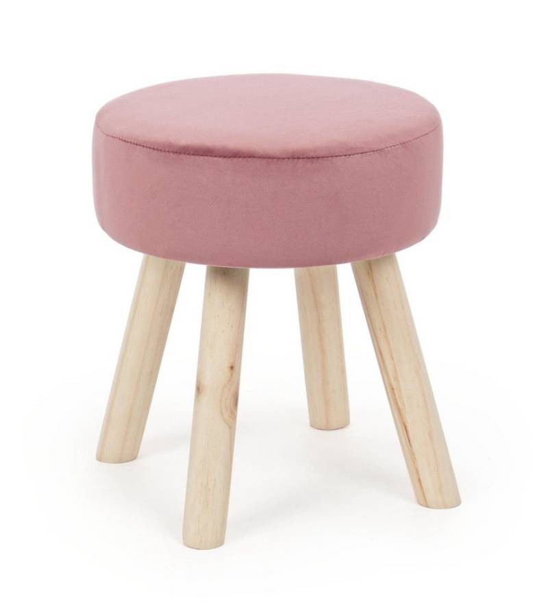 Bizzotto Hocker Adeline in Samt-Optik, Rosa von Bizzotto