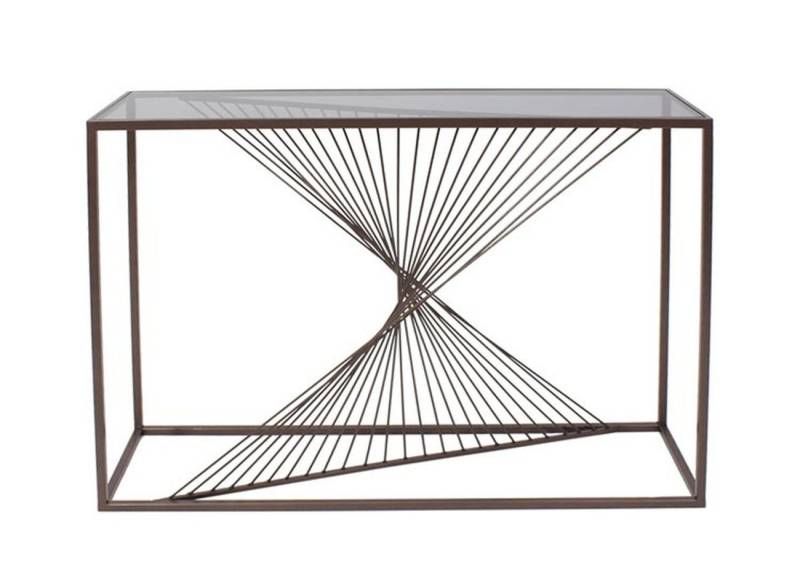 Bizzotto Konsole Espiral aus Metall, 107 cm, Mit gehärtetem Sicherheitsglas von Bizzotto
