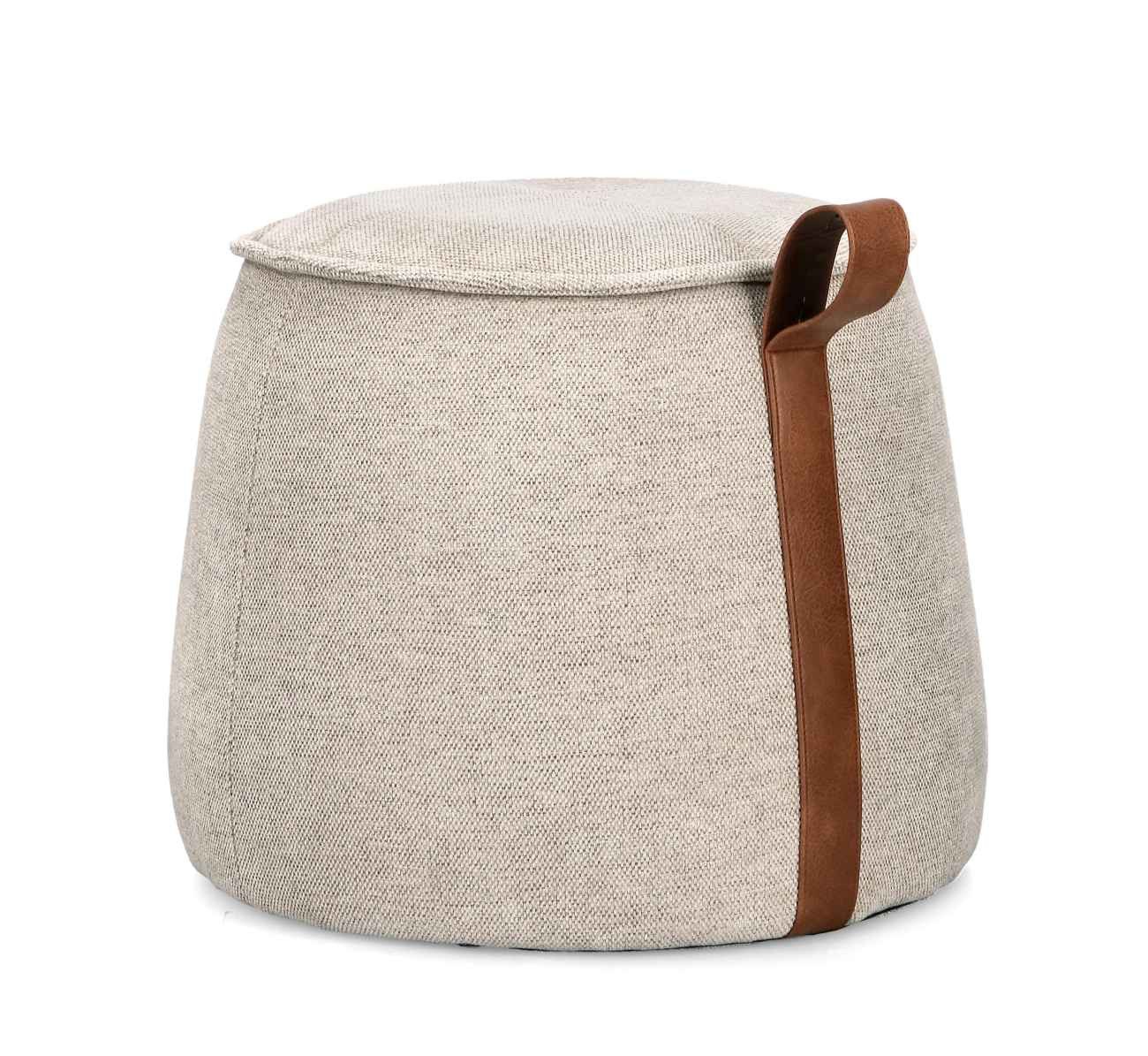 Bizzotto Pouf Anila aus Chenille-Stoff, Hellgrau Bizzotto Pouf Anila aus Chenille-Stoff, Hellgrau von Bizzotto