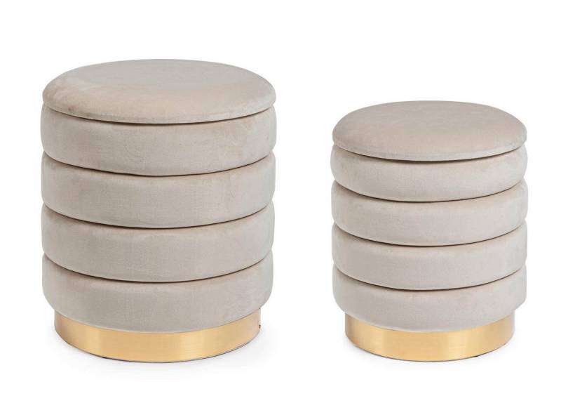 Bizzotto Pouf Darina 2er-Set in Samt-Optik von Bizzotto