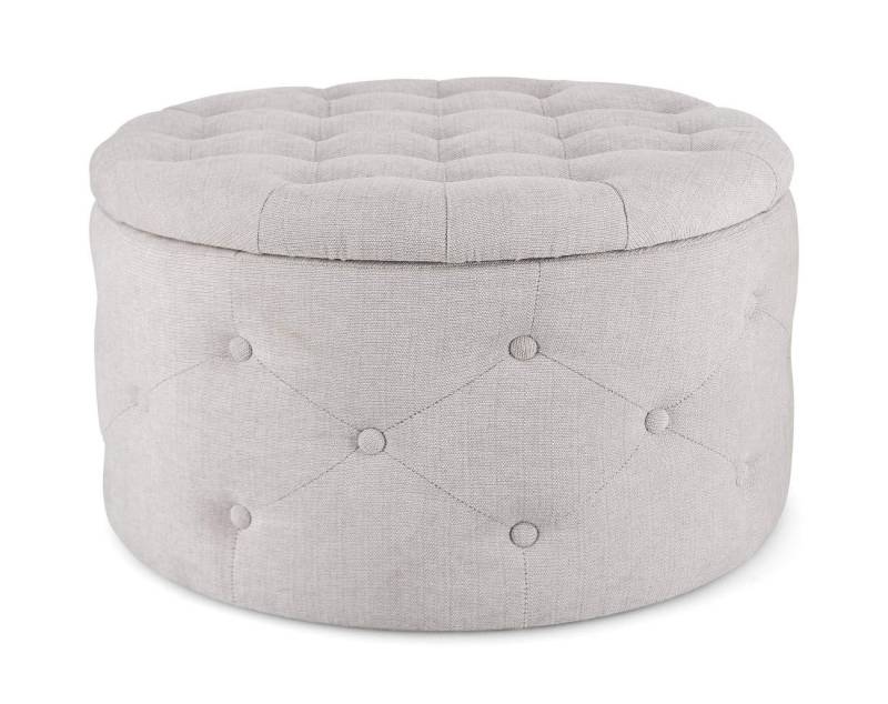 Bizzotto Pouf Ernestine aus Stoff, Hellgrau, Innenraum mit Taschen für Schuhe von Bizzotto