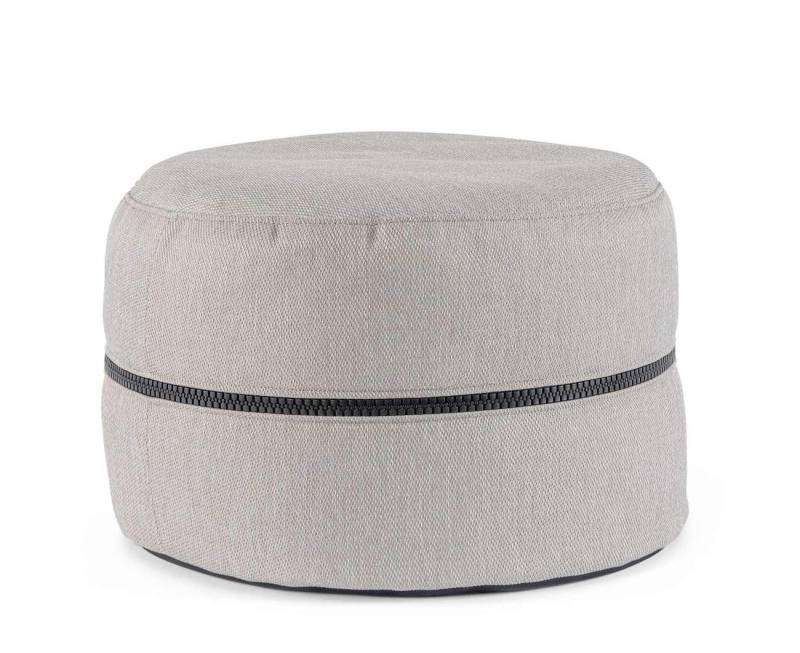 Bizzotto Pouf Gulizar aus Olefin-Stoff, Hellgrau, Mit Reißverschluss (abnehmbarer Bezug) von Bizzotto