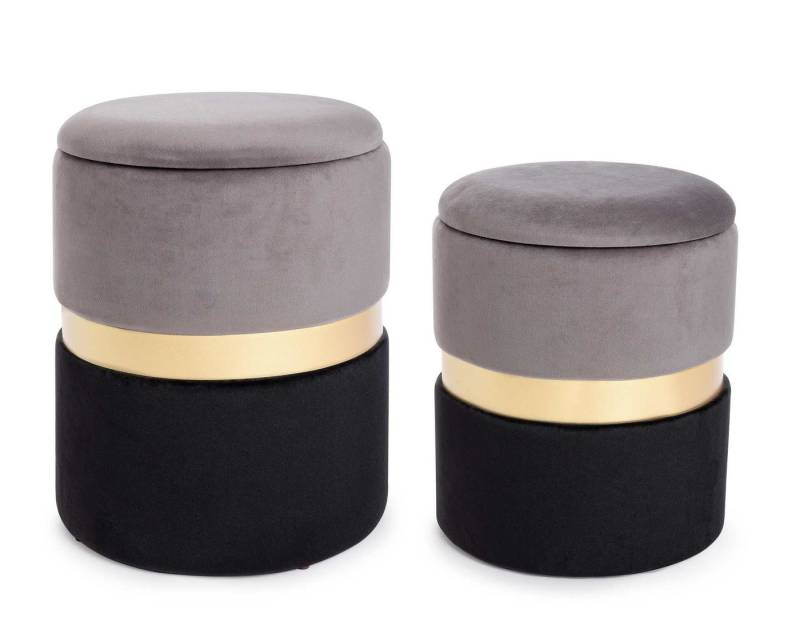 Bizzotto Pouf Polina 2er-Set zweifarbig von Bizzotto
