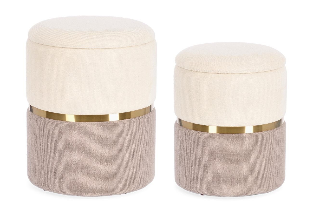 Bizzotto Pouf Radinka 2er-Set aus Stoff, Rosa von Bizzotto