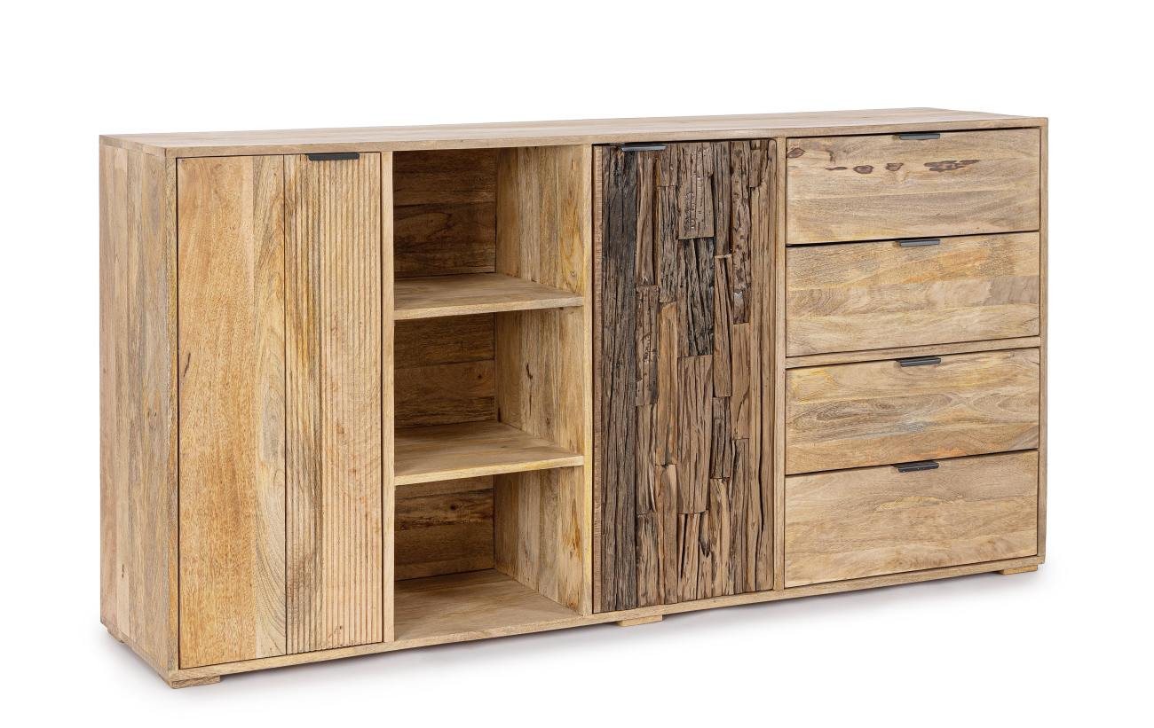 Bizzotto Sideboard Nashik aus Mangoholz, 175 cm, Türen: 1x Mangoholz, 1x recyceltes Holz, mit Magnetverschluss Bizzotto Sideboard Nashik aus Mangoholz, 175 cm, Türen: 1x Mangoholz, 1x recyceltes Holz, mit Magnetverschluss von Bizzotto