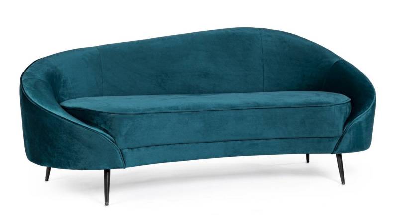 Bizzotto Sofa 2-Sitzer Sofa Seraphin in Samt-Optik, Blau von Bizzotto