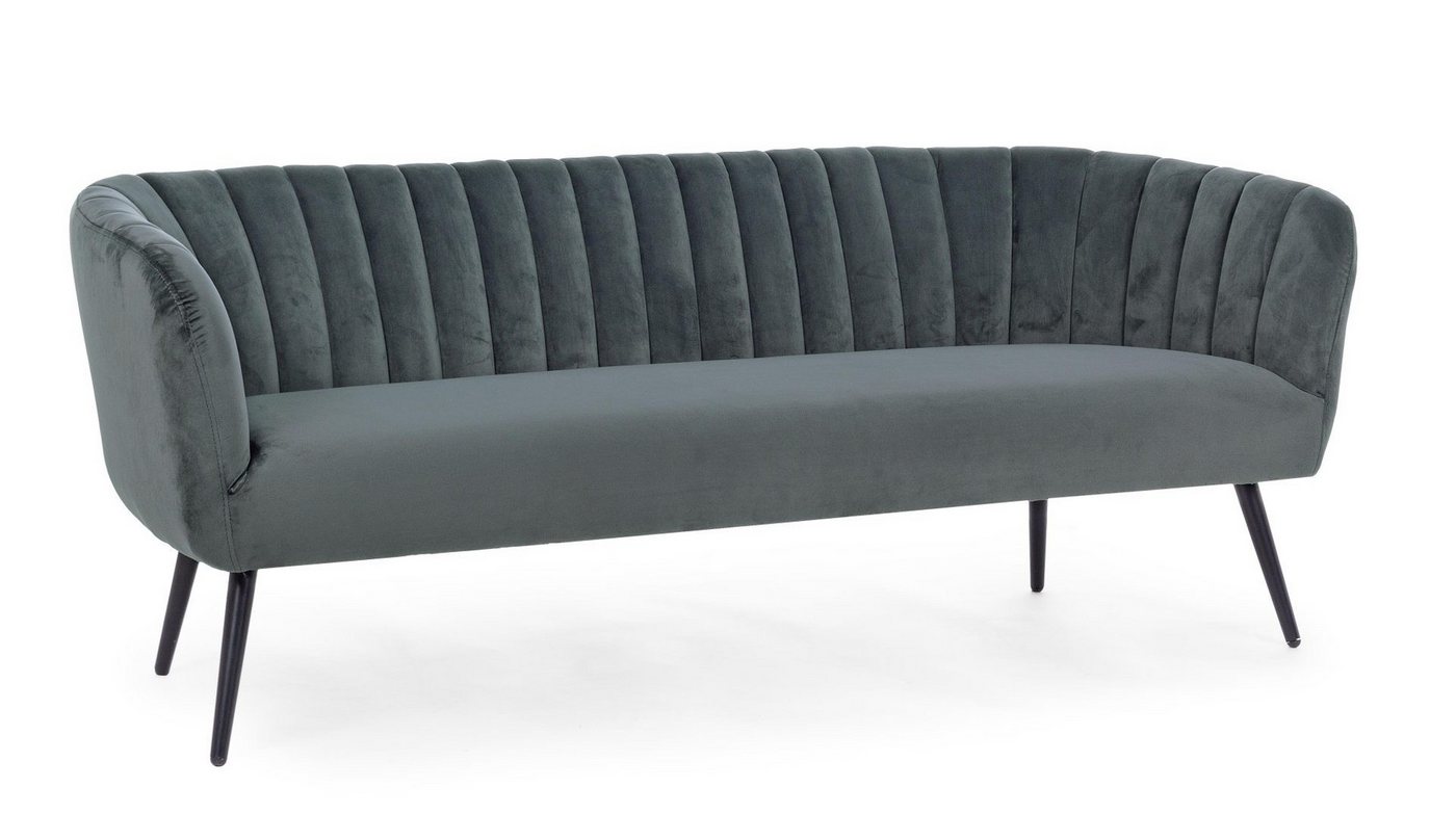 Bizzotto Sofa 3-Sitzer Sofa Avril in Samt-Optik, Grau von Bizzotto