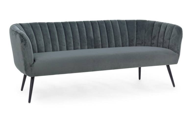 Bizzotto Sofa 3-Sitzer Sofa Avril in Samt-Optik, Grau von Bizzotto