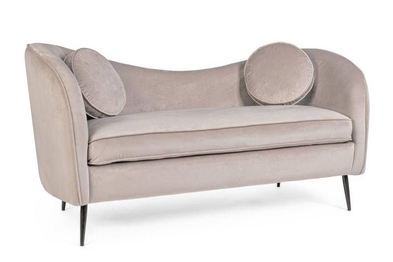 Bizzotto Sofa 2-Sitzer Sofa Candis in Samt-Optik, Hellgrau von Bizzotto
