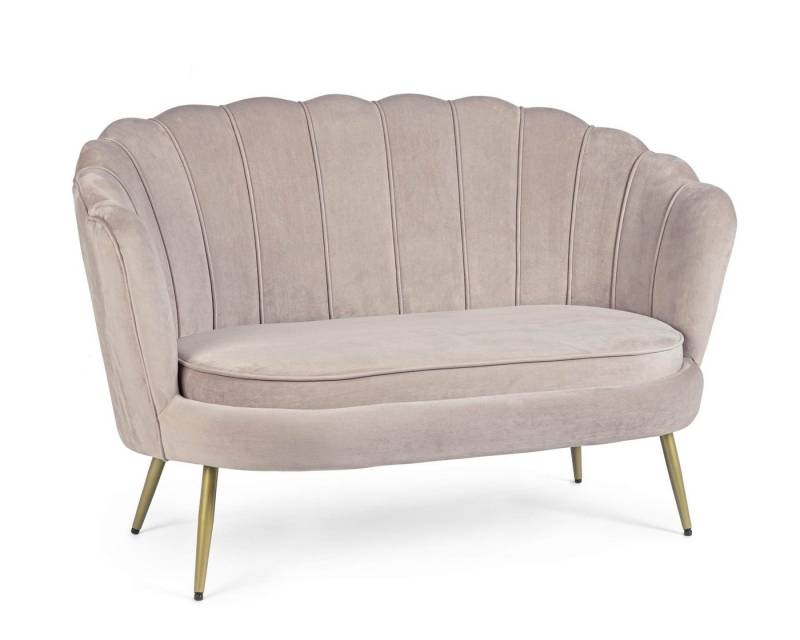 Bizzotto Sofa 2-Sitzer Sofa Giliola in Samt-Optik, Hellgrau von Bizzotto