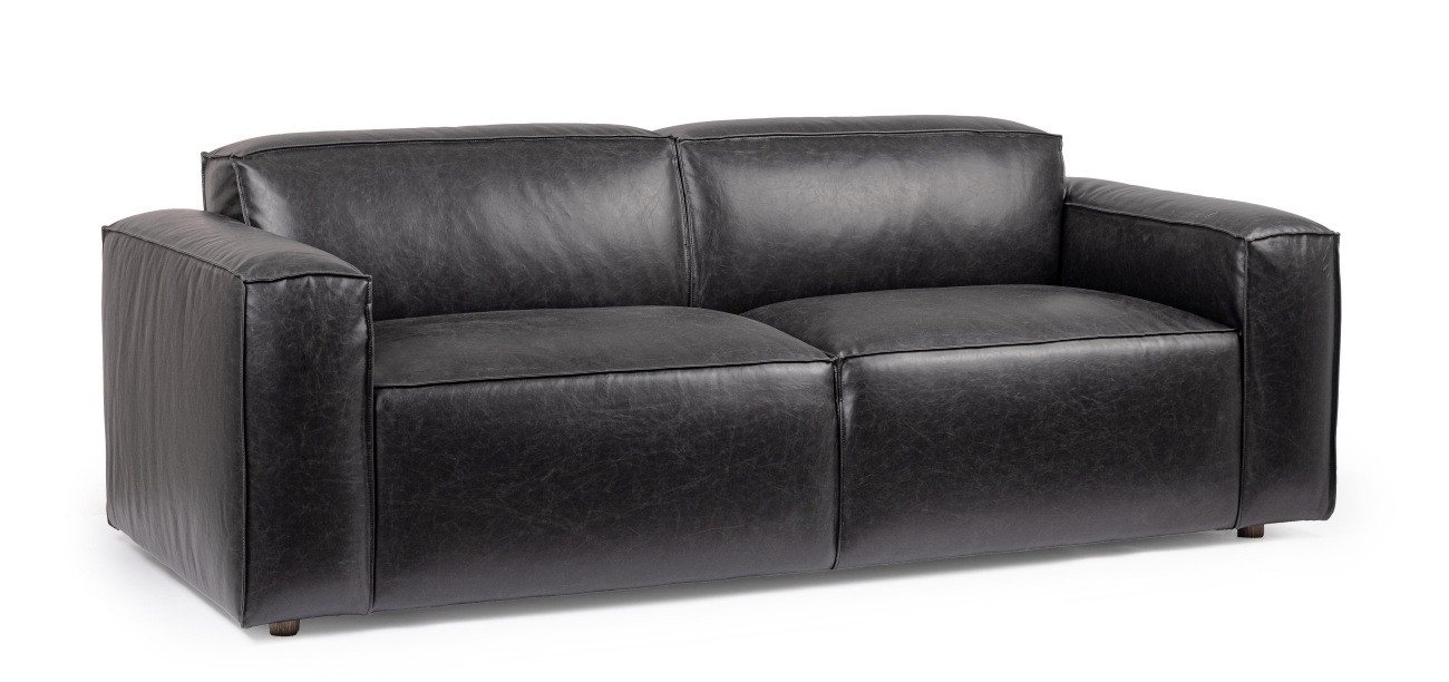 Bizzotto Sofa Joseph aus Kunstleder, Schwarz Bizzotto Sofa Joseph aus Kunstleder, Schwarz von Bizzotto