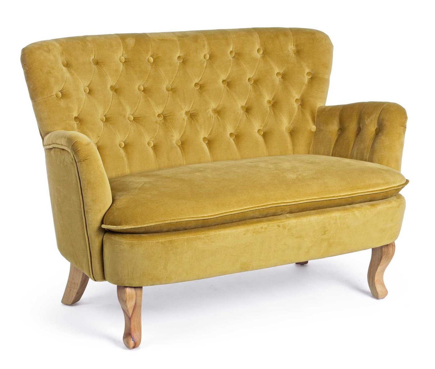 Bizzotto Sofa 2-Sitzer Sofa Orlins in Samt-Optik, Gelb Bizzotto Sofa 2-Sitzer Sofa Orlins in Samt-Optik, Gelb von Bizzotto