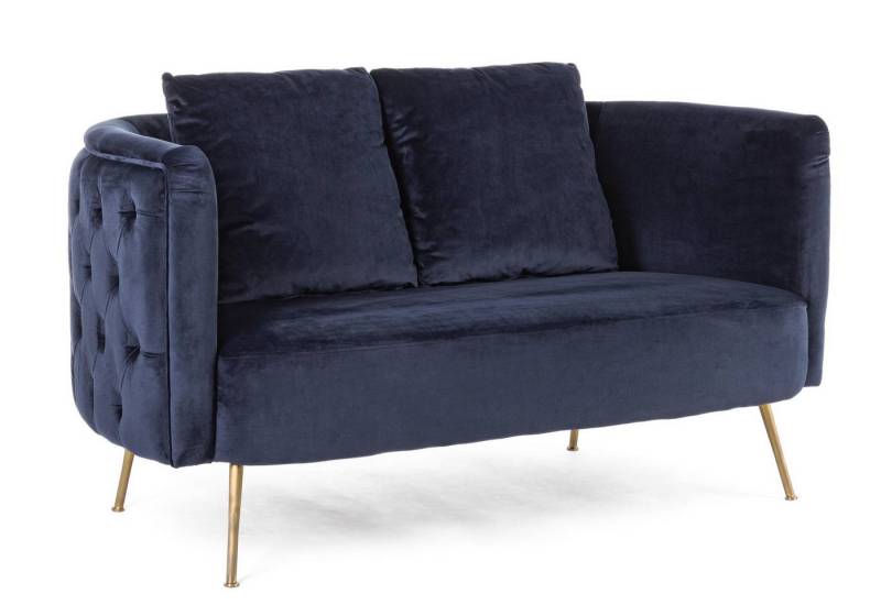 Bizzotto Sofa 2-Sitzer Sofa Tenbury in Samt-Optik, Blau von Bizzotto