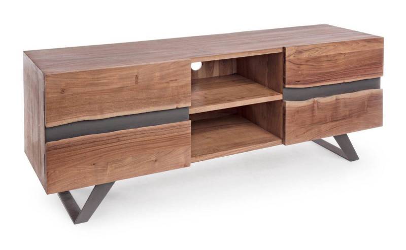 Bizzotto TV-Board Aron aus Akazienholz, 160 cm, Türen mit Magnetverschluss von Bizzotto