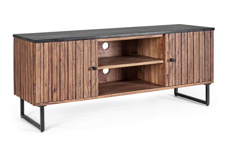 Bizzotto TV-Board Norfolk aus Akazienholz, 130 cm, Türen mit Magnetverschluss von Bizzotto