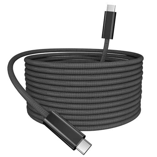 Extra langes USB C auf USB C Kabel 5M PD 60W Typ c auf Typ C Kabel Schnellladung kompatibel für iPhone 15,MacBook Air/Pro,iPad Pro 2020,Samsung Galaxy S22/S21 S21+ S20 Note 20/10,Schwarz von BJIDS